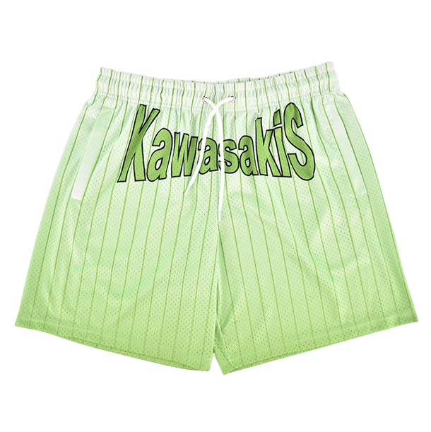 Personalized Design Green Striped Mesh Shorts