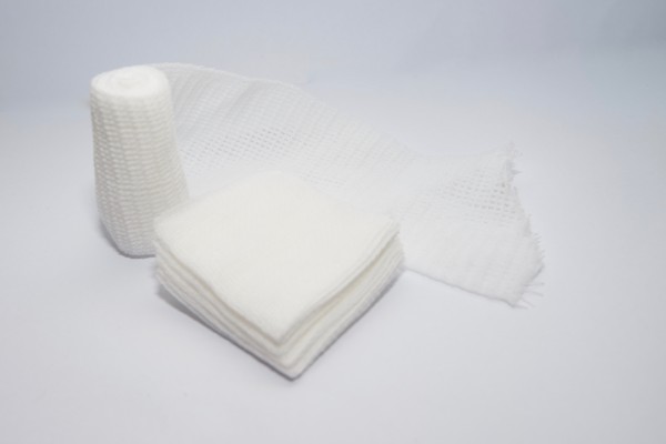 Medical gauze rolls and pads