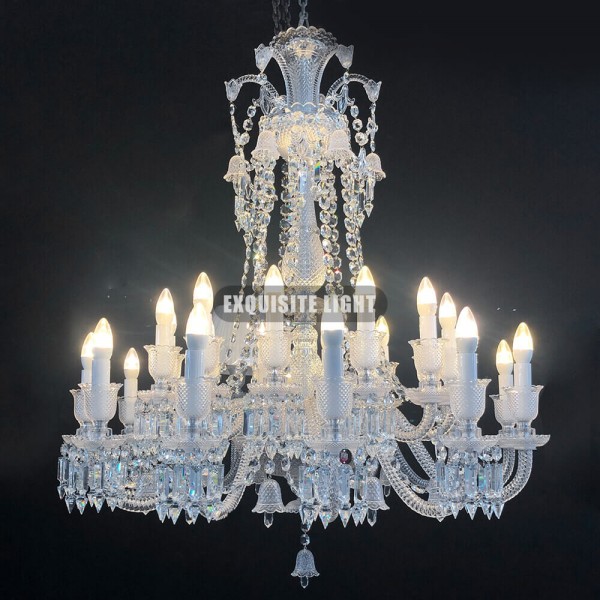 Duplicated 24 Lights Paris Clear Baccarat Crystal Lighting Chandelier