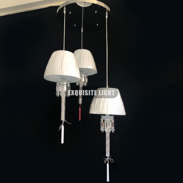 Custom Baccarat Inspired Chandelier 3 Lights Suspended Pendant Light