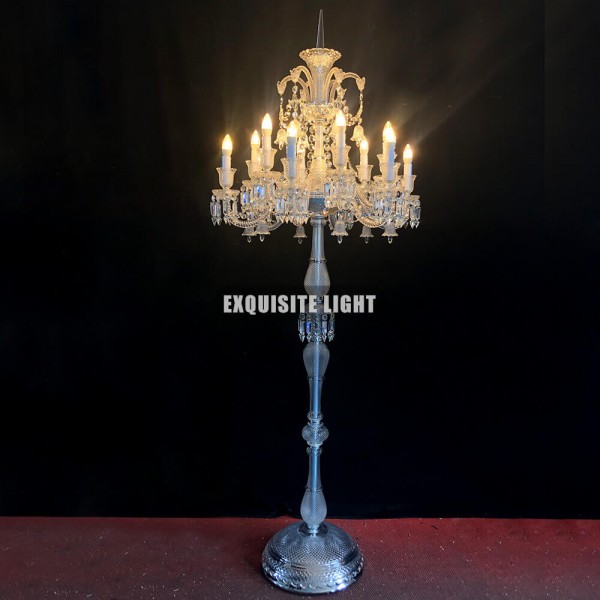 12 Lights High Quality Replica Clear Baccarat Floor Lamp for Wedding