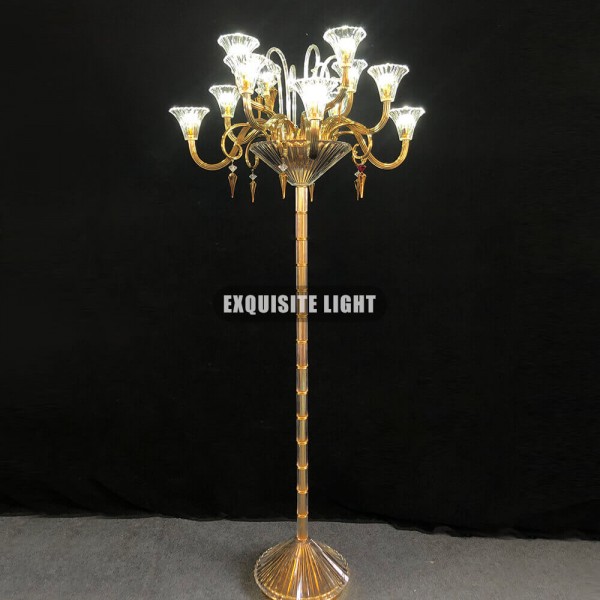 12 Lights Baccarat Floor Lamp in Gold