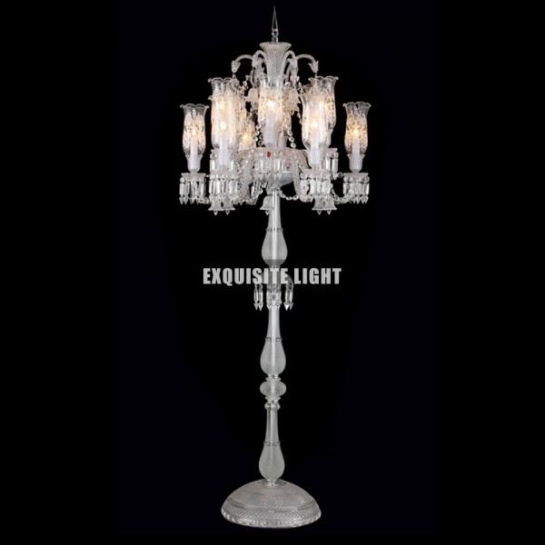 12 Lights Baccarat Floor Lamp with Glass Shades