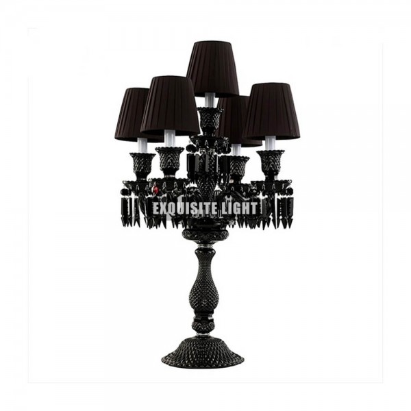 5 Lights Black Baccarat Table Lamp with Shade