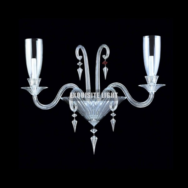 2 Lights Baccarat Wall Lamp with Glass Shade