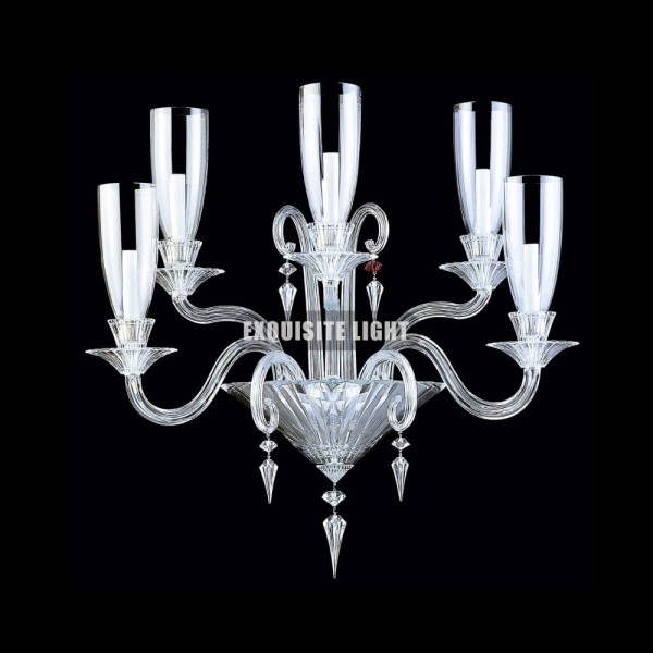 5 Lights Baccarat Wall Lamp with Glass Shade