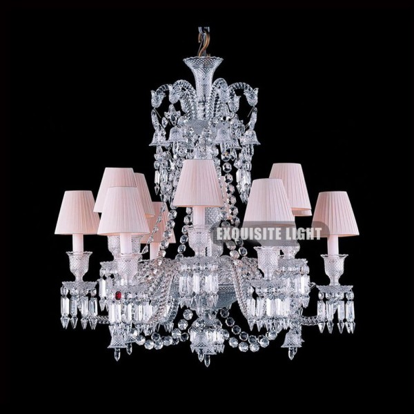 Short 12 Lampshades Baccarat Chandelier