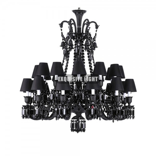 24 Lights Baccarat Black Chandelier