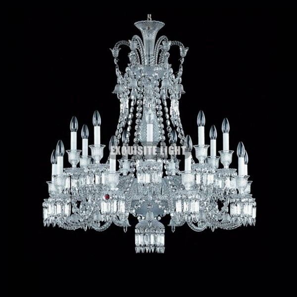 Short 18 Lights Clear Baccarat Chandelier