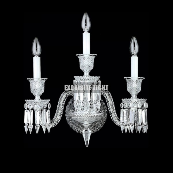 3 Lights Clear Baccarat Wall Sconce