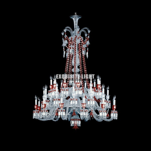 36 Lights Red Baccarat Chandelier