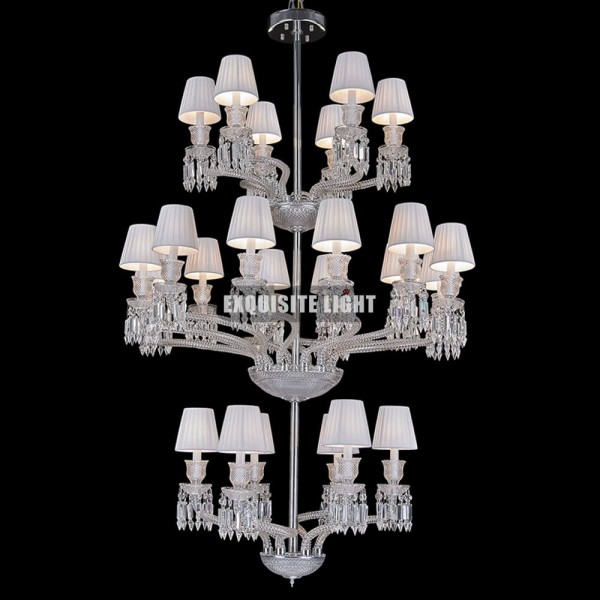 Three Layers 24 Lights Baccarat Crystal Lamp