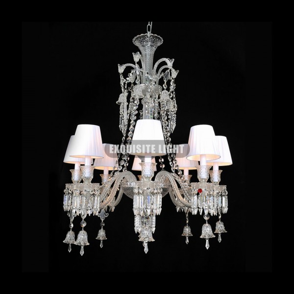 8 Lights Baccarat Crystal Lamp with Shades