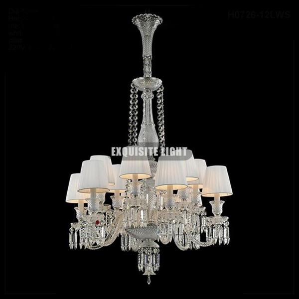 12 Lights Baccarat Crystal Lamp with Shade