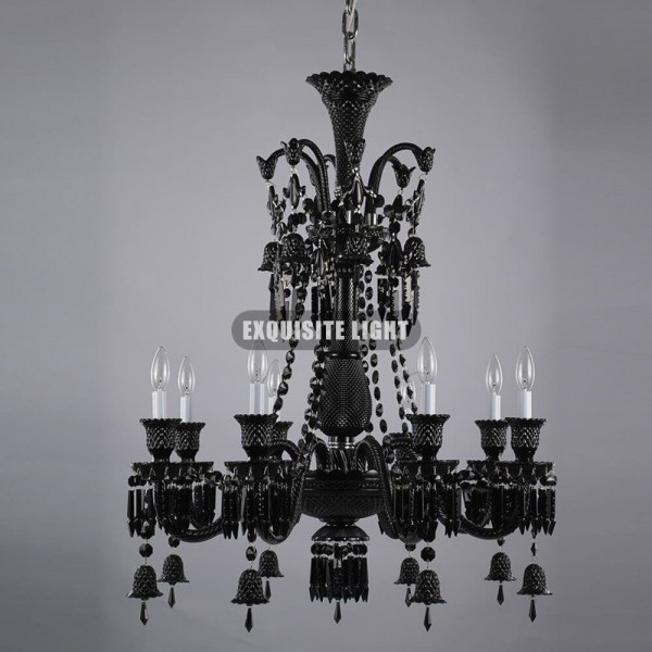 8 Lights Black Baccarat Crystal Lighting